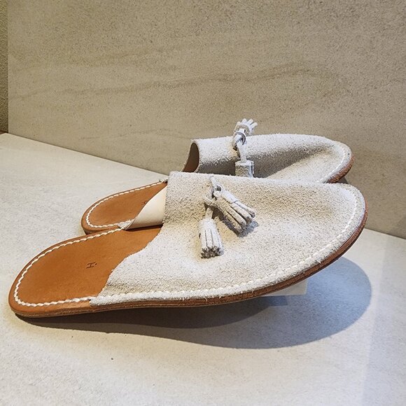 Hender Scheme Beige Tasseled Slipper Flat Unisex Adults 9, 10.25" - Picture 1 of 6